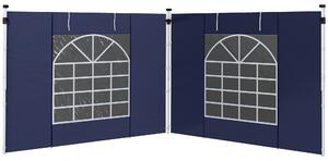 Outsunny 2 boczne panele ścienne do altany 3x3/3x6 m z oknem i drzwiami, kolor niebieski
