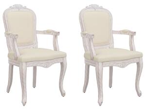 Krzesła stołowe, 2 szt., beżowe, 62x59,5x100,5 cm, lniane