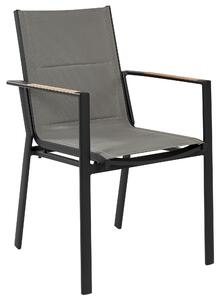Zestaw mebli ogrodowych czarny szary stół krzesła aluminium Olmetto/Busseto Beliani