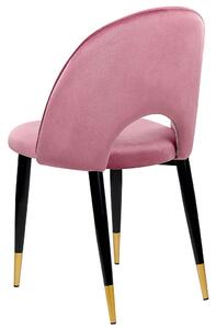 Zestaw 2 krzeseł welurowych w stylu retro glamour złote nóżki różowy Magalia Beliani