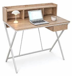 Nowoczesne biurko z nadstawką dąb sonoma 100 cm - Corvello