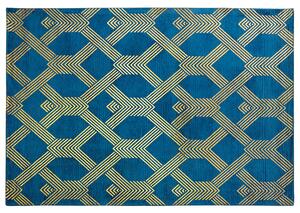 Ręcznie pleciony dywan geometryczny wzór 160 x 230 cm niebieski wiskoza Vekse Beliani