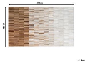 Skórzany dywan prostokątny 160 x 230 cm patchwork szyty ręcznie beżowy Yagda Beliani