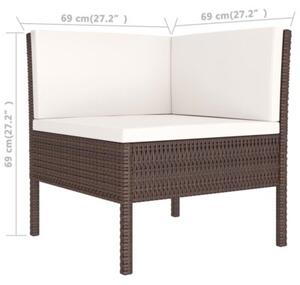 Zestaw Mebli Ogrodowych Komplet Wypoczynkowy Z Poduszkami 9-Częściowy Brązowy Rattan Na Taras Balkon Ogród