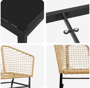 Zestaw Mebli Ogrodowych Komplet Jadalniany 3-Częściowy Brązowy Rattan Na Taras Balkon Ogród
