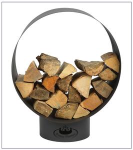 Okrągły designerski stojak na drewno kominkowe - Mivi