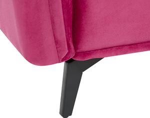 Nowoczesna glamour sofa czteroosobowa welurowa różowa Aure Beliani