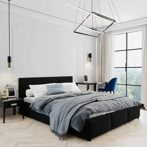 Łóżko tapicerowane 160x200 z pojemnikiem - SFG0111 czarny welur