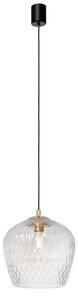 Loftowa LAMPA wisząca VENUS 11051109 Kaspa szklana OPRAWA zwis czarny przezroczysty - przezroczysty