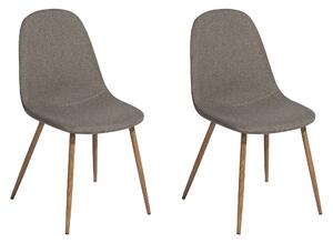 Retro zestaw 2 krzeseł tapicerowany drewniane nogi do jadalni brązowy Bruce Beliani
