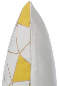 Zestaw 2 poduszek dekoracyjnych żółty bawełniana wzór geometryczny 45 x 45 cm Clarkia Beliani