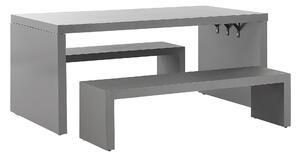 Zestaw mebli ogrodowych szary betonowy industrialny stół kształt U ławki Taranto Beliani