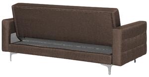 Modułowa sofa rozkładana 3-osobowa pikowana brązowa Aberdeen Beliani