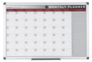 Bi-Office Planer, Tablica suchościeralno-magnetyczna do planowania miesięcznego, 600x450 mm