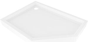 Mexen Flow+ brodzik pięciokątny lewy 100 x 80 cm, biały połysk - 46P108010LH