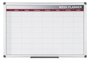 Bi-Office Planer, Tablica suchościeralno-magnetyczna do planowania tygodniowego, 600 x 450 mm