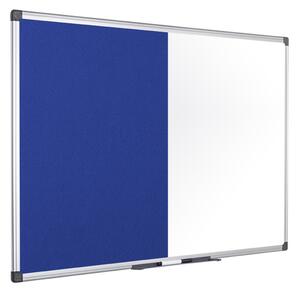 Magnetyczna tablica do pisania i tekstylna tablica ogłoszeń, biało-niebieska, 1200 x 900 mm