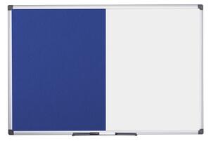 Bi-Office Magnetyczna tablica do pisania i tekstylna tablica ogłoszeń, biało-niebieska, 900 x 600 mm