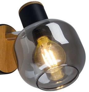 Loftowa LAMPA ścienna FUMOSO 1350022 Nave szklana OPRAWA regulowany kinkiet czarny przydymiony