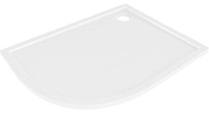 Mexen Flow brodzik półokrągły asymetryczny slim prawy 100 x 80 cm, biały połysk - 46Q108010R