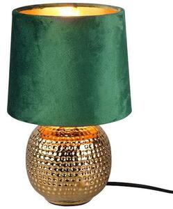 Nocna LAMPKA stojąca SOPHIA R50821015 RL Light stołowa LAMPA abażurowa na biurko ceramiczna zielona złota - złoty || zielony