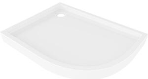 Mexen Flow+ brodzik półokrągły asymetryczny lewy 90 x 80 cm, biały połysk - 46Q108090LH