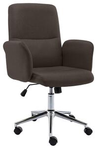 Krzesło biurowe, brązowe, tapicerowane tkaniną