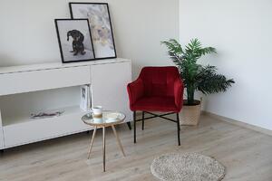 Krzesło tapicerowane loft z podłokietnikami Rozalio - Czerwony