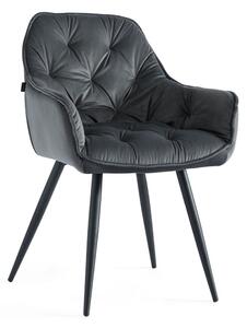 EMWOmeble Krzesło fotelowe szare BEN (DC-9220) welur #21