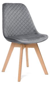 Krzesło skandynawskie welurowe, szare ART133C