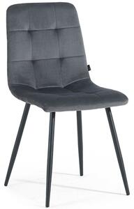 MebleMWM Krzesło tapicerowane DC-6401 | Szary welur #21 | Outlet
