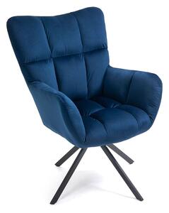 MebleMWM Niebieski fotel do sypialni obrotowy CL-18030-2
