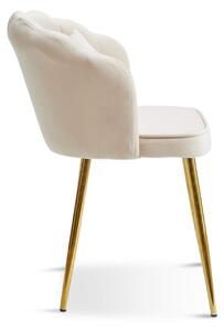 EMWOmeble Krzesło Glamour muszelka DC-6091 beżowe, złote nogi