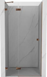 Mexen Lunar drzwi prysznicowe uchylne lewe 125 cm, transparent, różowe złoto - 834-125-000-60-00-L