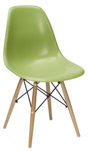 Krzesło dziecięce Milano zielone nogi bukowe skandynawskie inspirowane