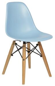 Krzesło dziecięce MILANO niebieskie nogi bukowe skandynawskie inspirowane