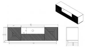Wisząca szafka RTV Asha z szufladą i wnęką 167 cm - czarny mat