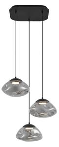 Designerska lampa wisząca czarna z przydymionym szkłem 3-źródła światła - Gus