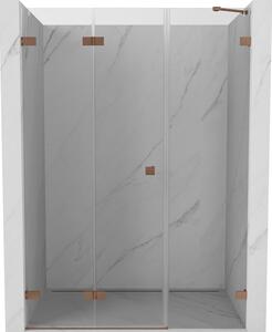 Mexen Lunar-F drzwi prysznicowe składane lewe 150 cm, transparent, miedź szczotkowana - 836S-150-050-65-00-L