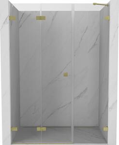 Mexen Lunar-F drzwi prysznicowe składane lewe 125 cm, transparent, złote szczotkowane - 836S-125-050-55-00-L