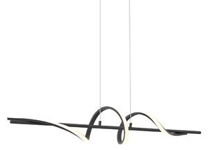 Designerska lampa wisząca czarna 110 cm z wbudowanymi diodami LED z 3-stopniową regulacją ściemniania - Wokkel