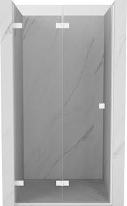 Mexen Lunar-F drzwi prysznicowe składane lewe 60 cm, transparent, białe - 836-060-000-20-00-L