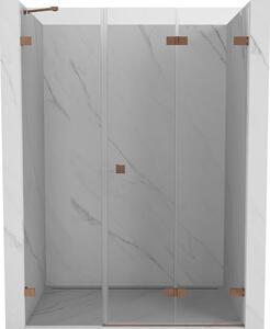 Mexen Lunar-F drzwi prysznicowe składane prawe 110 cm, transparent, miedź szczotkowana - 836S-110-050-65-00-P