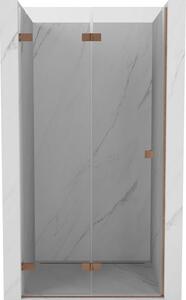 Mexen Lunar-F drzwi prysznicowe składane lewe 70 cm, transparent, miedź szczotkowana - 836-070-000-65-00-L