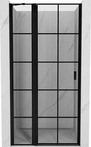 Mexen Mist drzwi prysznicowe uchylne lewe 110 cm, czarna kratka, czarne - 8A4-110-000-70-77-L