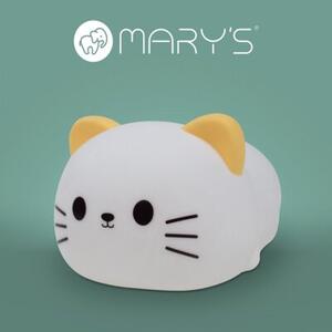 Lampka nocna dla dzieci z dźwiękiem bezprzewodowa RGBW biała słodki kotek LED 1.5W Mary's