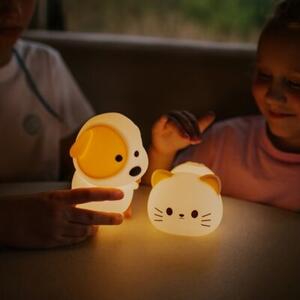 Lampka nocna dla dzieci z dźwiękiem bezprzewodowa RGBW biała słodki kotek LED 1.5W Mary's