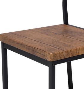 Nowoczesny zestaw 6 krzeseł w stylu industrialnym ciemne drewno Laredo Beliani