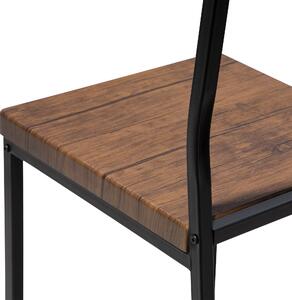 Nowoczesny zestaw 6 krzeseł w stylu industrialnym ciemne drewno Laredo Beliani