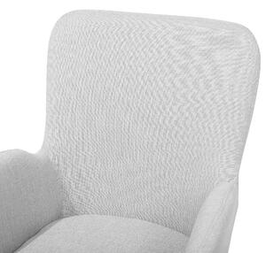 Nowoczesny fotel tapicerowany siedzisko poliester do salonu jasnoszary Bjarn Beliani